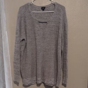 Torrid Gray Scoop Neck Sweater Relaxed Fit